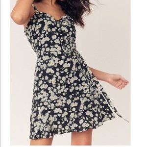 Oasis ASOS black flower print dress